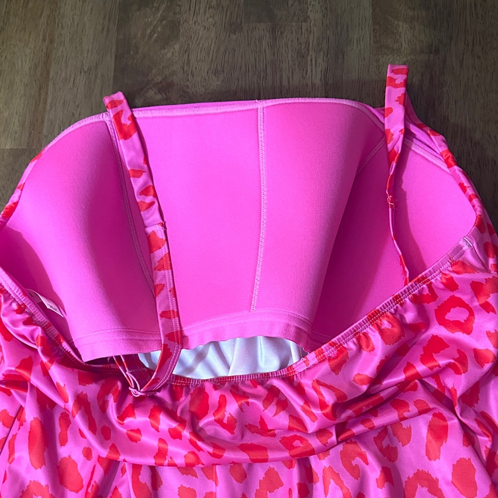 Lane Bryant Hot Pink Leopard Print Tankini Bathing Suit Top Size 18 - Picture 7 of 8